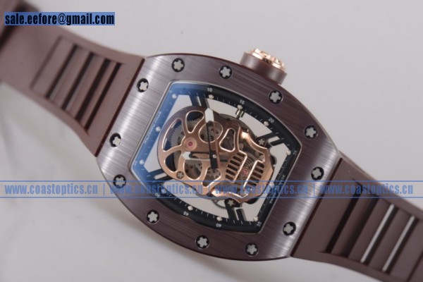 Richard Mille RM052 Watch Ceramic Brown Rubber Perfect Replica - Click Image to Close